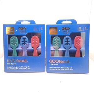 6 Pk Baby Spoons Set, Feeding Littles x Silicone PreSpoon GOOtensils Jewel Tones